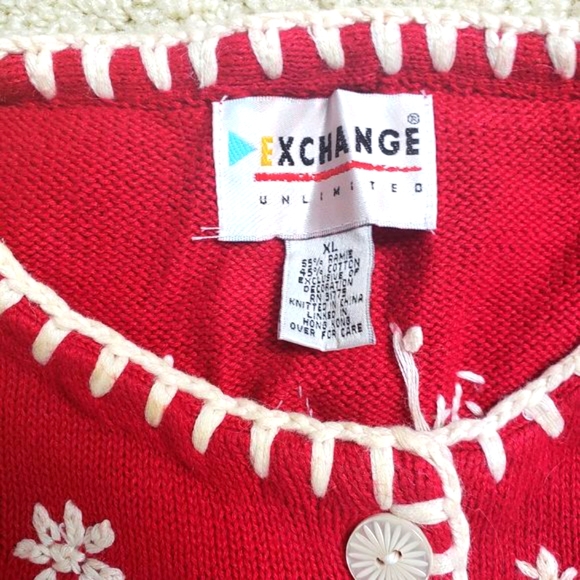 Vintage Holiday Embroidered and Applique Cardigan Sweater Sz XL - Picture 3 of 12